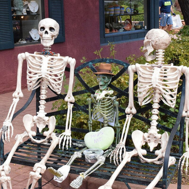 Halloween Home Party Decor Poseable Human Baby Kids Size Prop Skull Skeleton