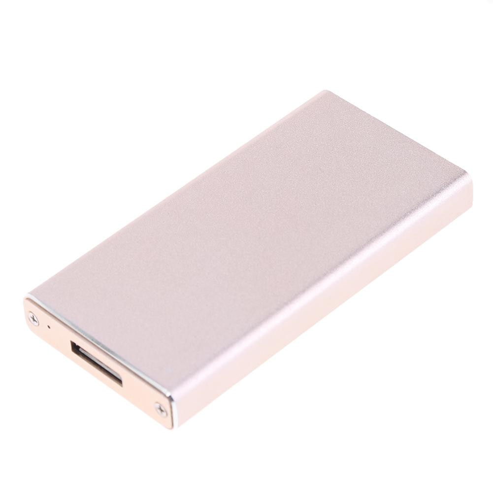Mini Msata Naar USB3.0 Aluminium Externe Ssd Harde Schijf Behuizing Box Case Harde Schijf Behuizing Aluminium Externe Harde Schijf