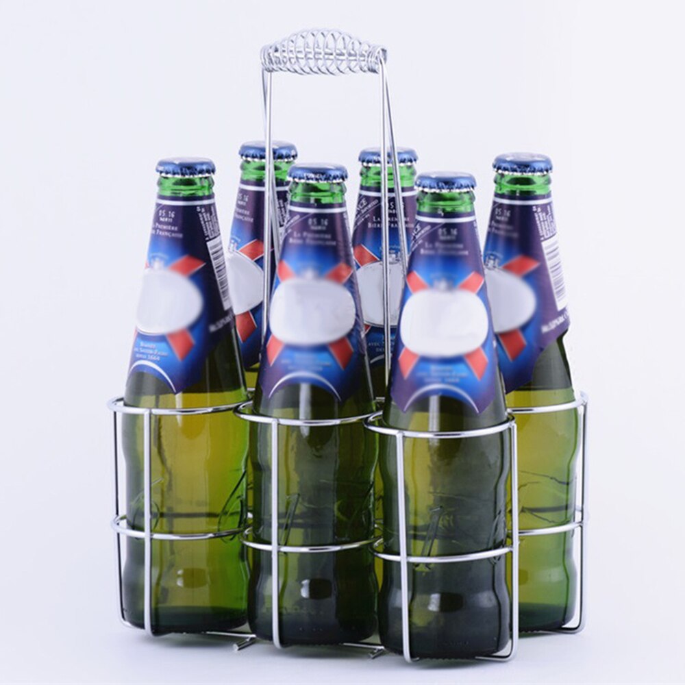 6 Bottle Beer Holder Party Beer Basket Rack Wine Caddy Stand for Home BBQ Hotel Bar Wine Beer Bottles For Home Bar Display