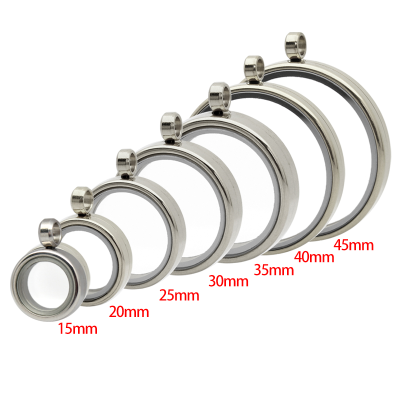 Gemengde Grootte Drijvend Glas Living Memory Medaillon Charms Hanger Twist Top Roestvrij Staal Glazen Medaillon Diy Sieraden Vrouwen