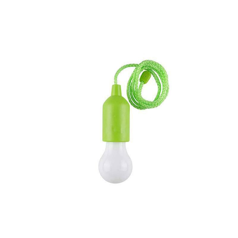Fargerik led hengelampe bærbar snøring telt camping lys retro belysning hjem trekkledning pærer batteridrevet: Grønn