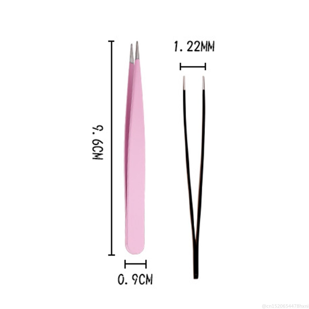 Pince à épiler à sourcils à pointe en acier inoxydable 4 couleurs avec sac pinces à sourcils pour les yeux accessoire outil de maquillage d'épilation TSLM1