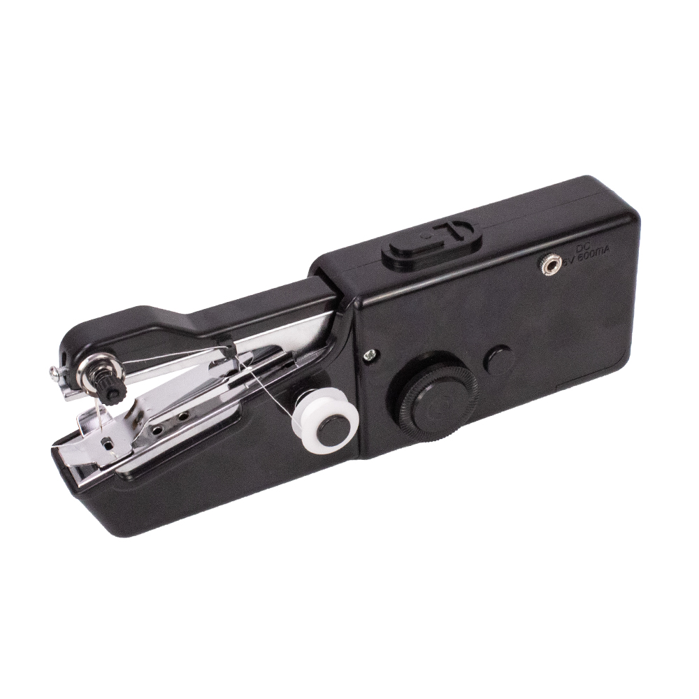 Bärbar mini symaskin handhållen elektrisk symaskin med spole för handarbete handarbete hem resor sömnadstillbehör: Orange