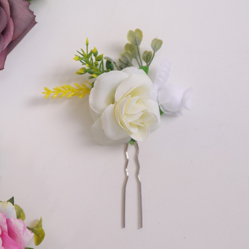 Romantische Licht gelb Hochzeit Haar Pins Blatt Braut haar clip Blume Haar Zubehör für braut dekoration: YELLOW