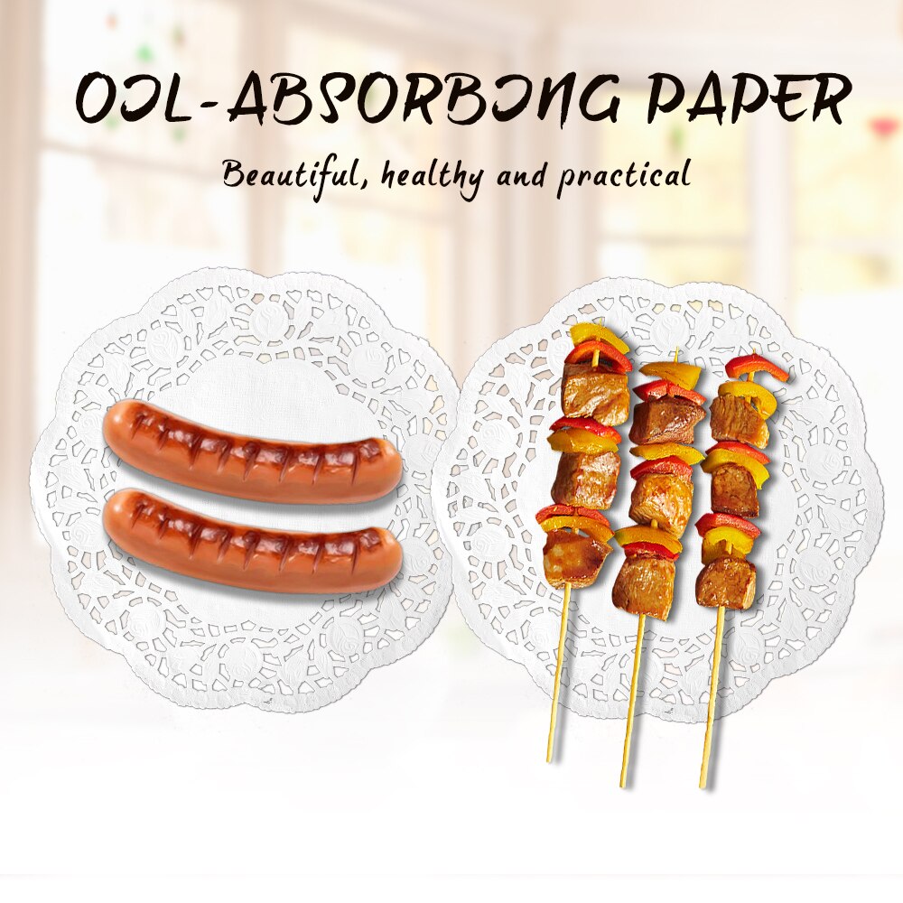 5 Set 700 pcs Papel Absorvente Papel Carne Tortenspitzen Rodada Bolos Pão Redondo Do Laço De Papel Batatas Fritas Alimentos Óleo Absorvendo papel