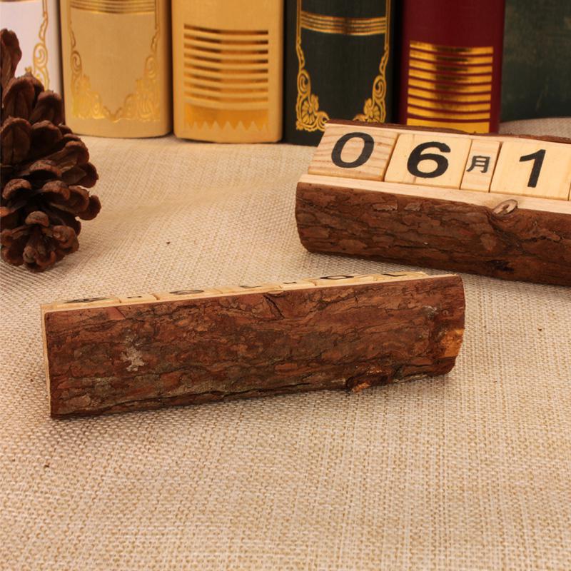 Calendario de madera Vintage Diy Calendario de escritorio Agenda organizador planificador diario Oficina Mesa Kawaii Accesorios