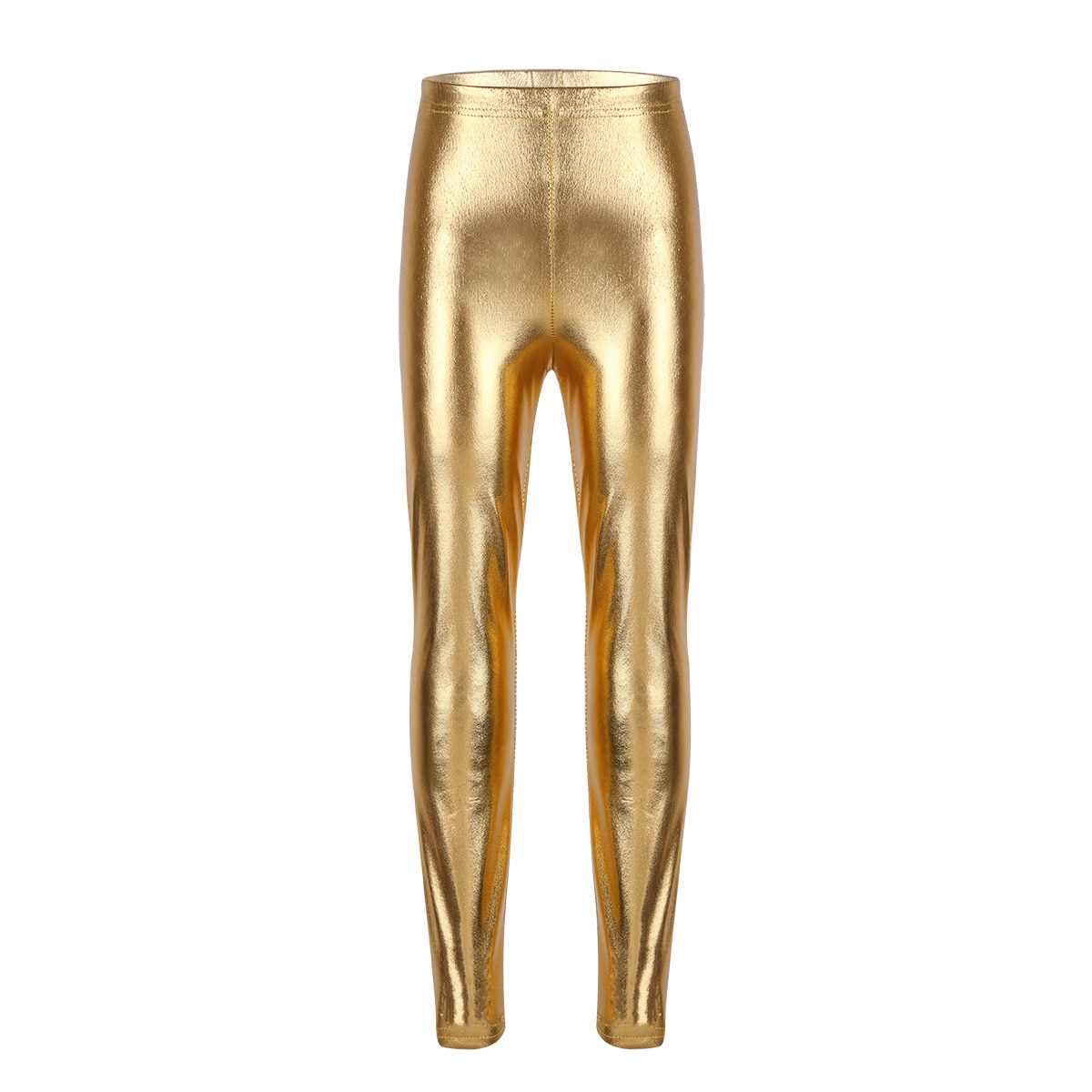 Jungen und mädchen, glänzende, metallische röhrenhosen, elastische bleistifthosen-Gamaschen für kinderaufführungen, tanzkostümich: gold / 12