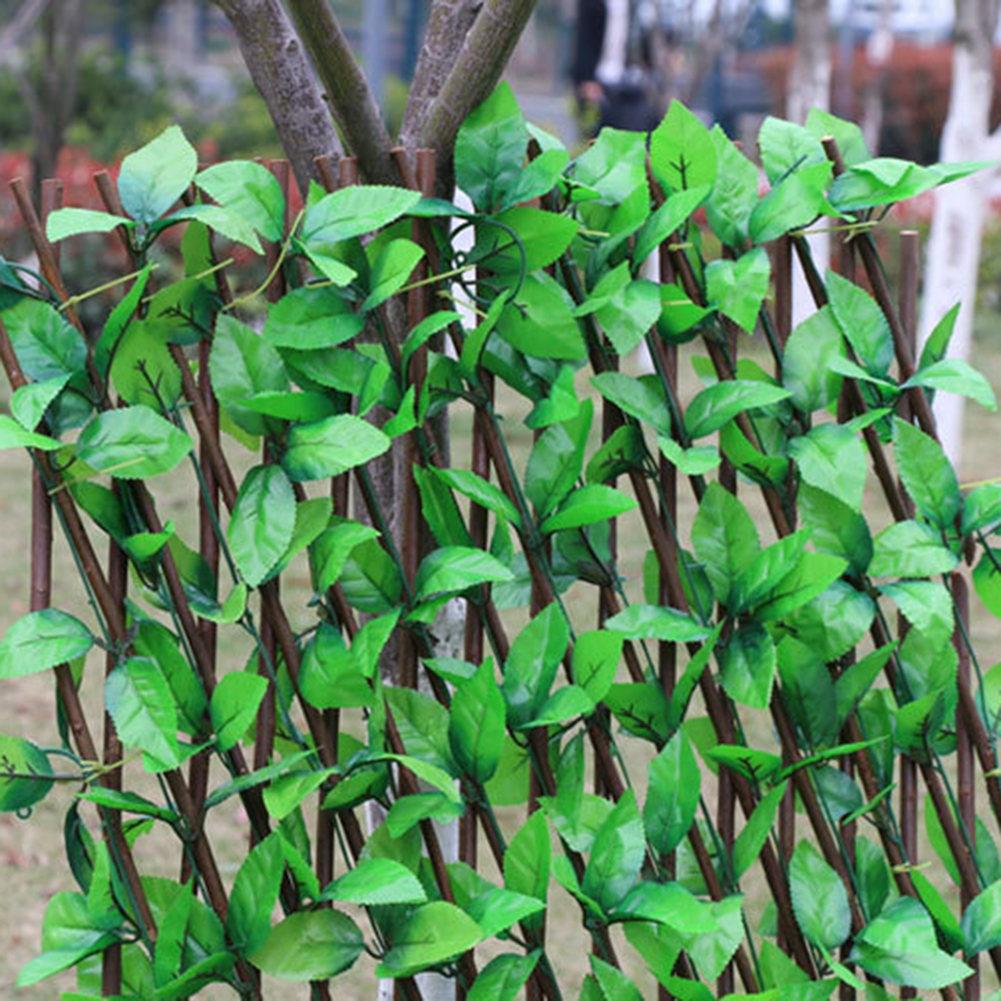 Expanding Trellis Fence Retractable Fence Artificial Plant Fence UV Protected Privacy Screen For Garden Fence Backyard Walls