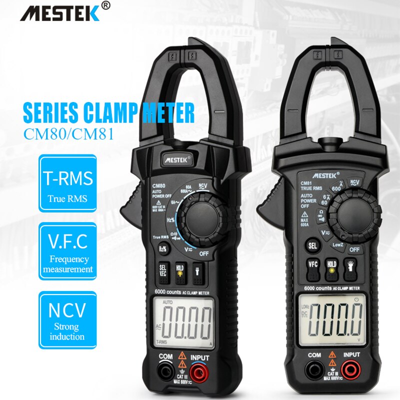 6000 Counts True RMS Digital Clamp Meter AC Current AC/DC Voltage Resistance Tester Measuring Tools VFC Capacitance Multimeter