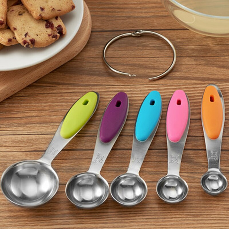 10 Stuk Maatbekers Maatlepels Set Rvs Maatbeker Lepel Voor Bakken Thee Koffie Keuken Meetinstrumenten: 5-Pcs Spoon