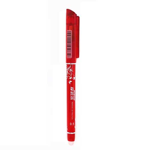 Sletbar pen spids 0.5mm blå sort pen vaskbart håndtag kuglepenne patron salg elev papirvarer kontor pen skrift: Rød pen -1 stk