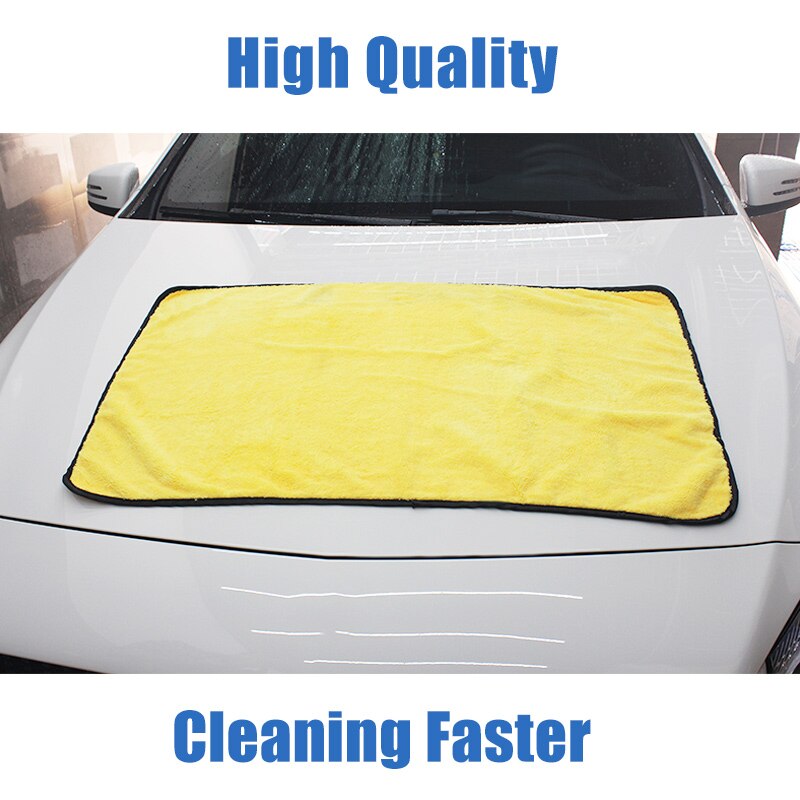 Toallas de microfibra de felpa para el cuidado del coche, paño de limpieza grueso y fuerte,: 92x56cm