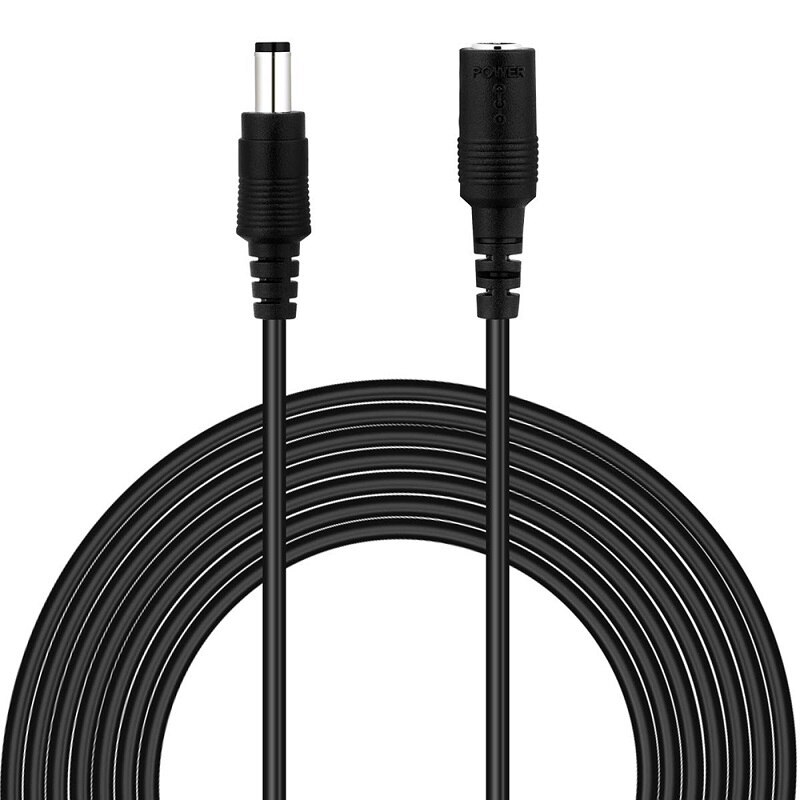12V DC Cable Extension Wire Connector 1m 2m 5m 10m 20m Power Cord Adapter 5.5mmx2.1mm For LED Strip Light CCTV Camera Projector: Black / 20m