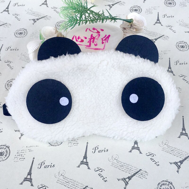 Sødt ansigt hvid panda øjenmaske øjenskygge skygge søvnmaske øjenbetræk sundhedspleje 3 stilarter søvn bomuldsbriller øjenmaske: 01