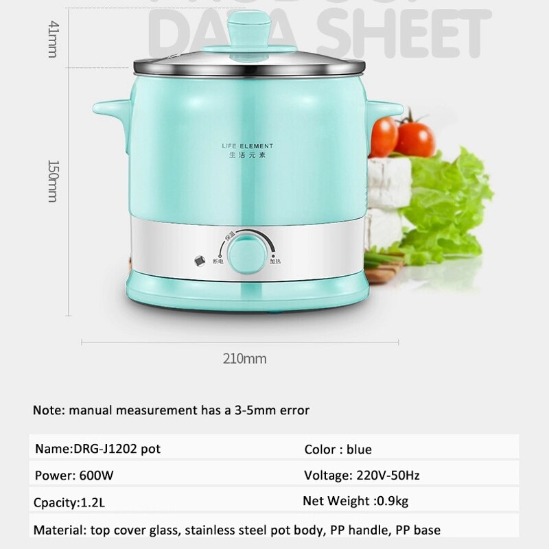 Mini Multifunction Electric Cooking Pot Machine Stainless Steel Liner Food Cooker Non-stick Coating For Dormitory 220V