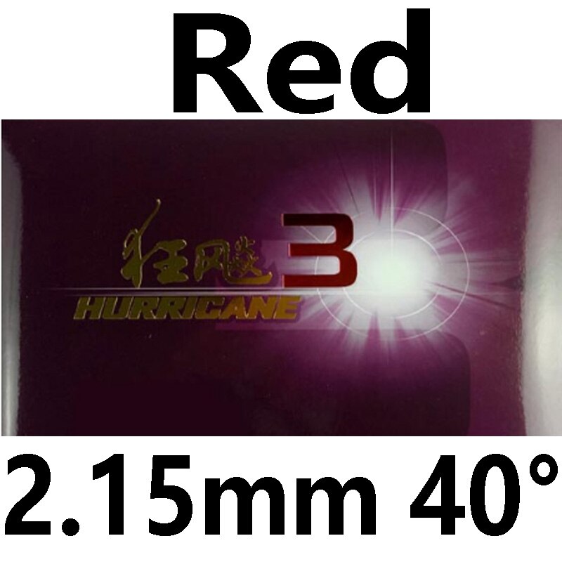 Dhs Hurricane3 (Hurricane 3, Dhs H3) pips In Tafeltennis Rubber Voor Ping Pong Tafeltennis Racket Rubber: red   2.15mm  H40