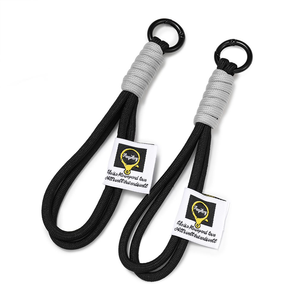 LLavero de cuerda trenzada iridiscente , mosquetón, llavero para mochila, accesorio colgante, cordón colgante, fabricación de joyas DIY: Blanco