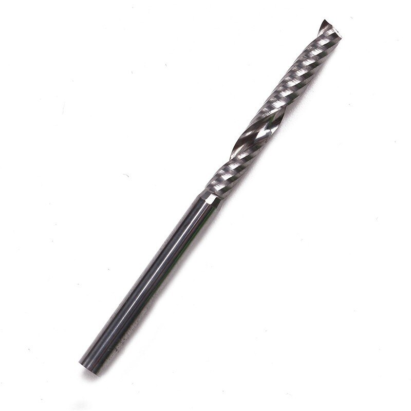 10 stks/set 1/8 Inch 3.175x25mm Schacht 1 Fluit Carbide Spiral End Mill CNC Router Bit Tool Voor acryl PVC Hout En Andere Materialen