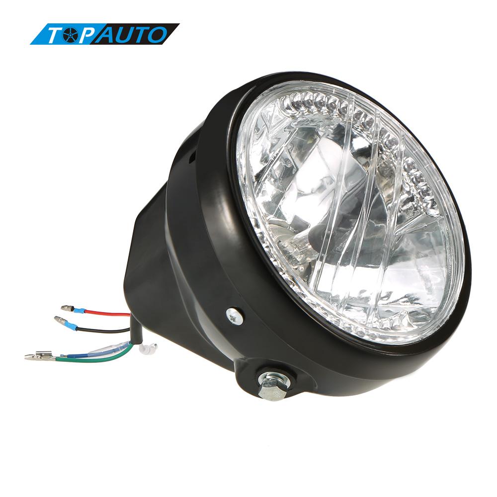 Moto phare LED 35W avec clignotants indicateurs lumière bleue universelle moto brouillard tache tête ampoule lampe phare