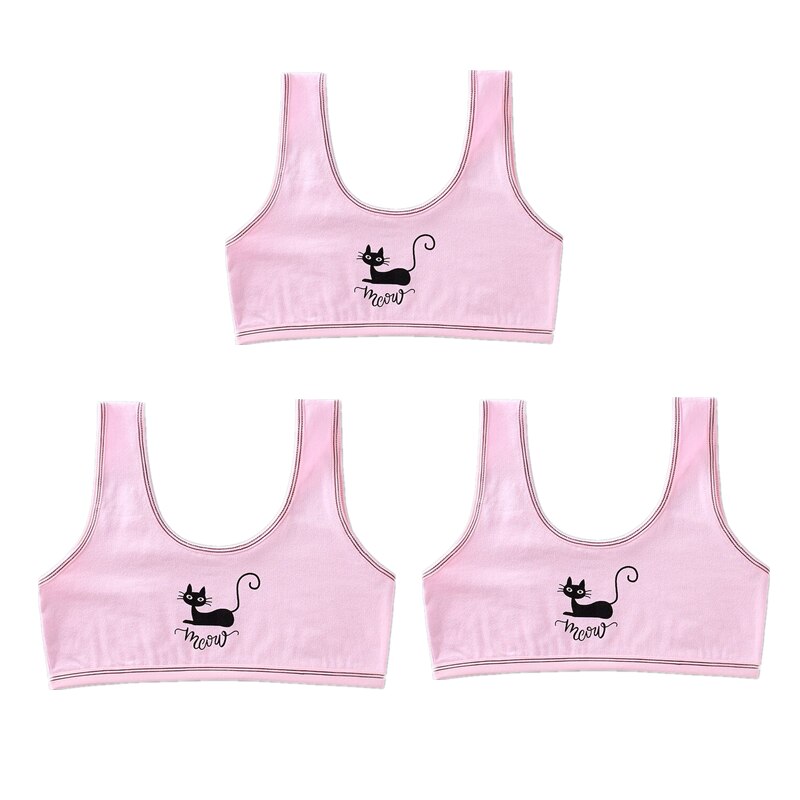 3pc/Lot Girl Bra Teen Crop Top Underwear Vest Racerback Puberty Sport Training Bras Letter Streetwear Tube Top 8-14Years: 3fen