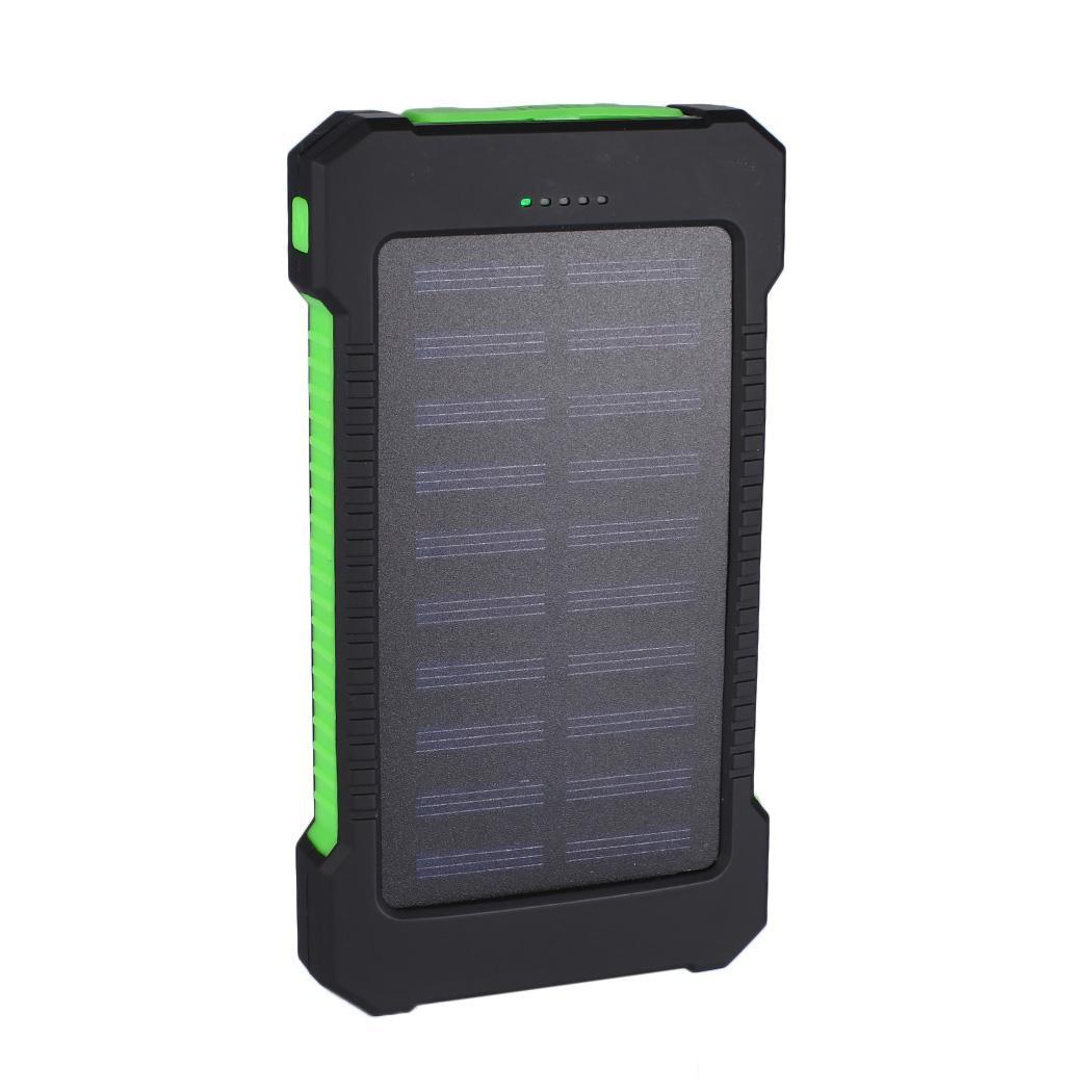 30000mAh Outdoor Solar Portable 2 USB Power Bank Powerbank Hanger Compass DustStop External Battery For Xiaomi MI iPhone Samsung