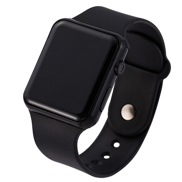 Sport casual ure mænd kvinder led silikone ur pink dejlig digital børn sports armbåndsur bayan kol saati: Sort sort