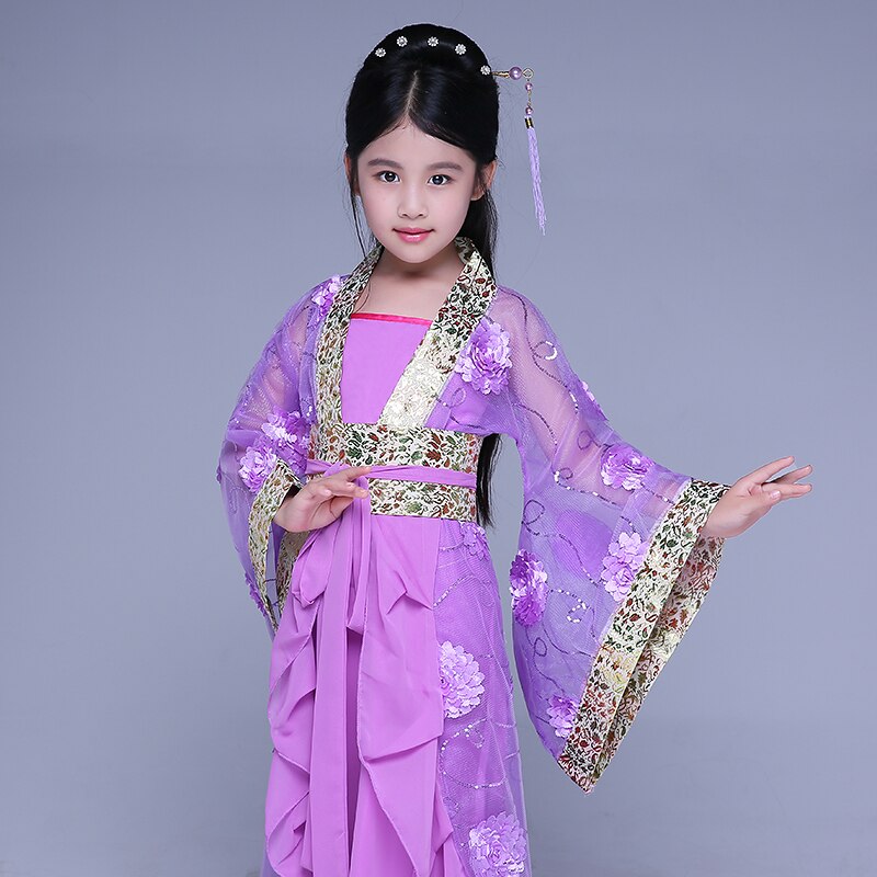 Kinderen Kant Tailed Prinses Cosplay Kostuum Meisje Tang Koninklijke Prinses Dans Kostuum Kinderen Hanfu Jurk Chinese Folk Kostuum 89