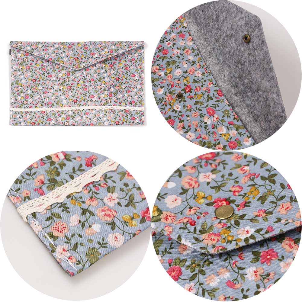 1PC Cloth A4 file Document Folders Bag Floral Printed Envelope A4 Files Storage Bags Stationery Office School Supplies