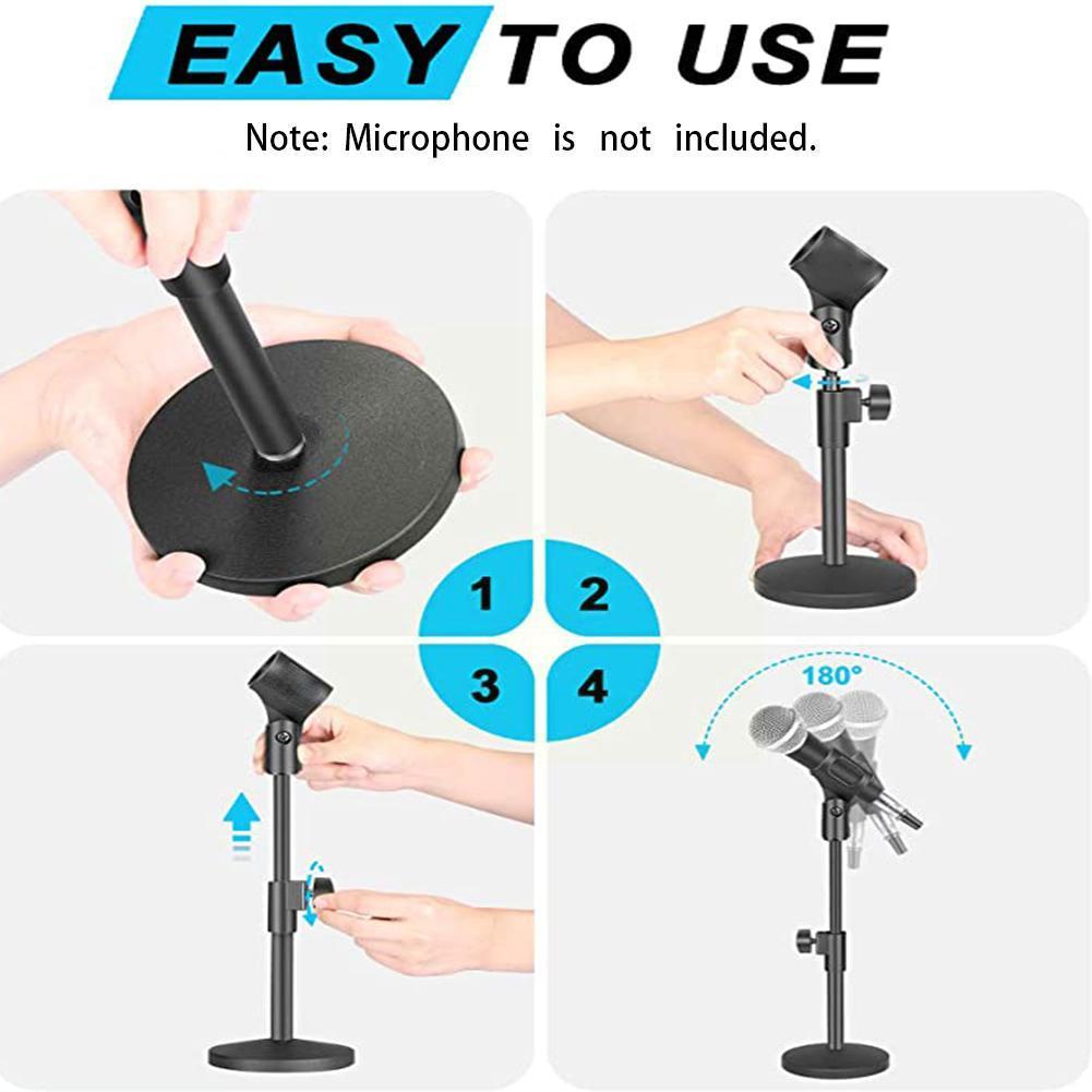 Microphone Stand Cell Phone Holder Phone Clip Mic Clamp Adjustable Table Mic Stand With Base For Conference Speech M3h7
