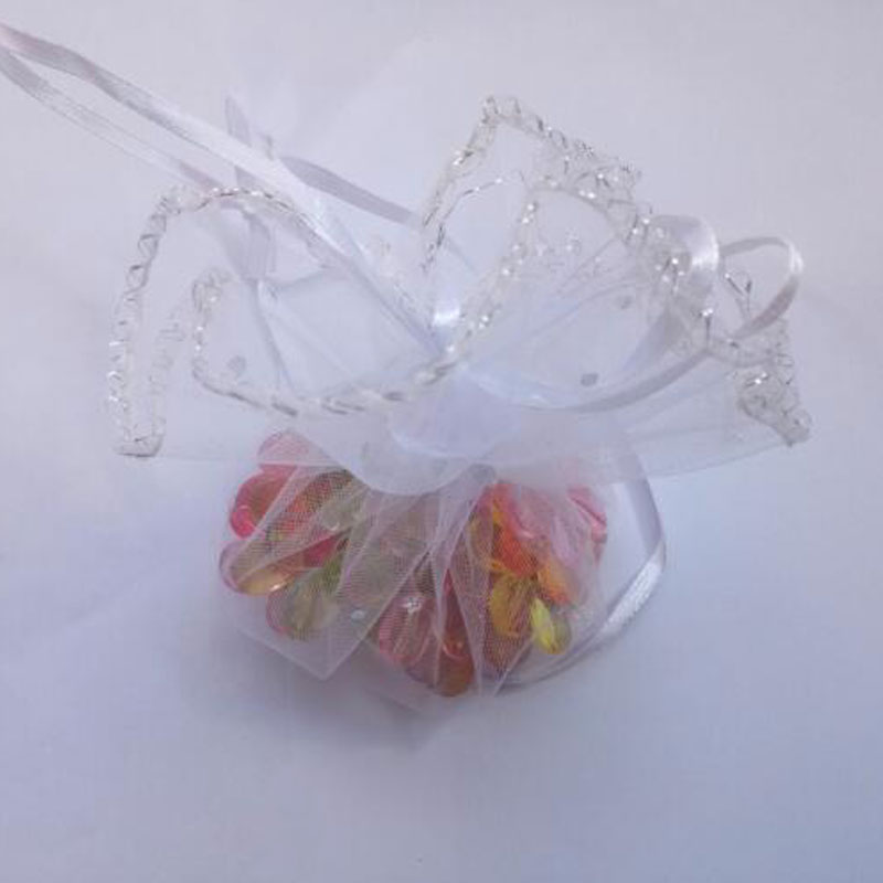 50pcs 26cm diameter gauze bag drawstring pouch wedding birthday Christmas candy bag display bag Round Organza bag