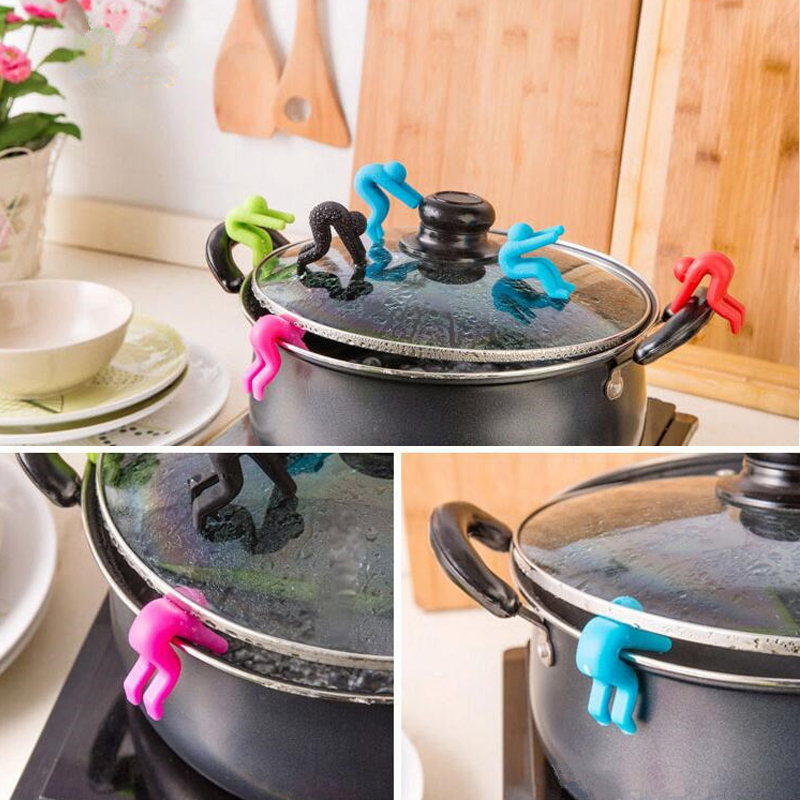 2Pcs/Set Overflow Preventer Kitchen Tools Lifting Overflow Preventer Overhead Preventing Soup Overflowing Silica Gel Overhead