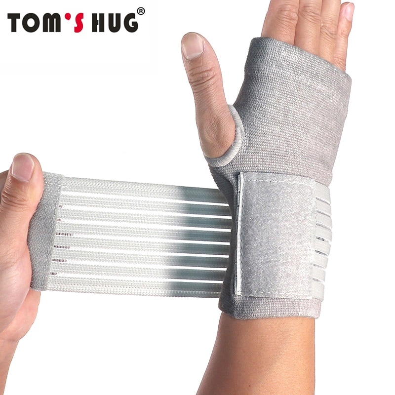 Tom& #39 ;s knus sportsarmbånd håndledsstøtte 1 stk trykforbinding håndfladebeskytter håndledsbøjle armbånd grå