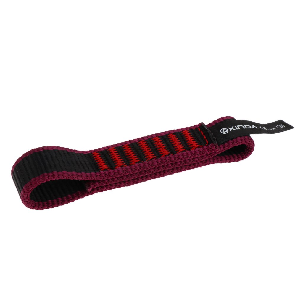 22KN Rock Climbing Quick Draw Nylon Open Sling Mountaineering Carabiner Hardware Webbing Strap Lanyard: Red 11cm