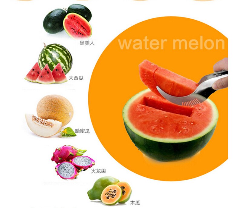 Roestvrij Staal Fruit Snijmachine Watermeloen Meloen Slicer Cutter Corer Server Splitter Watermeloen Cantaloupe