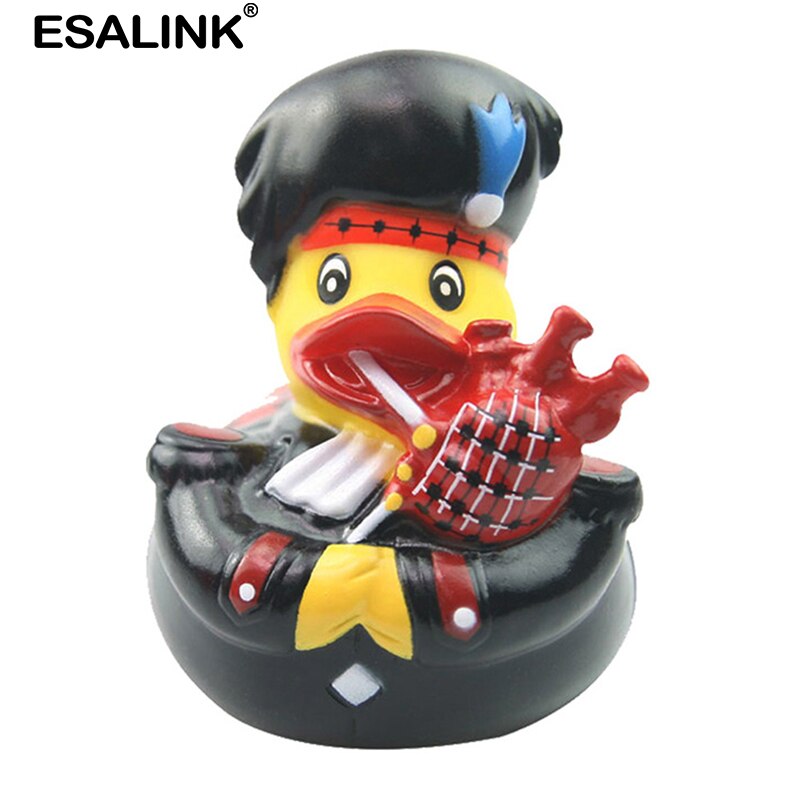 ESALINK Rubber Duck Style Spoof Duck Red Hockey Rhubarb Duck Black Hat Toy Duck Children Toy Duck