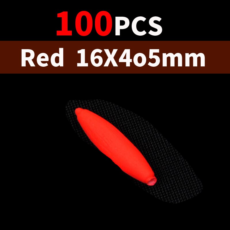 [100PCS/lot] Seven-star Oval mini fishing float bobber rig making fishing floating beans beads fishing accessories no stopper: Red 16X4o5mm