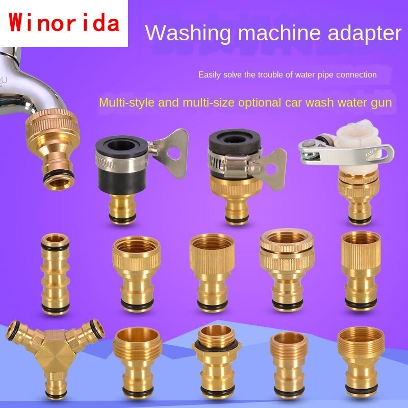 Washing Machine Kitchen Basin Faucet Connector Water Pipe Car Wash Water Hose Transfer Interface Mouth Nipple Accessories