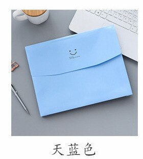 A4 Candy Color Folder File Bag Large Capacity School Folders Folder for A4 Documents Briefcase Bag Stationery Supplies: Sky blue