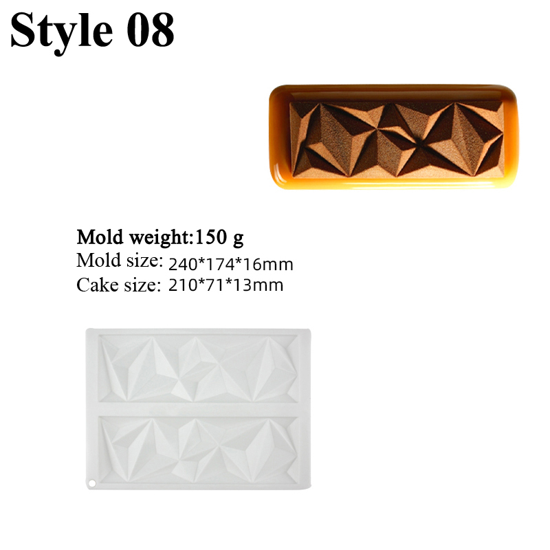 SHENHONG Cake Molds Circular Square or Rectangular Texture Silicone Mould French Dessert Baking Mold Mousse Decoration tools: Blue