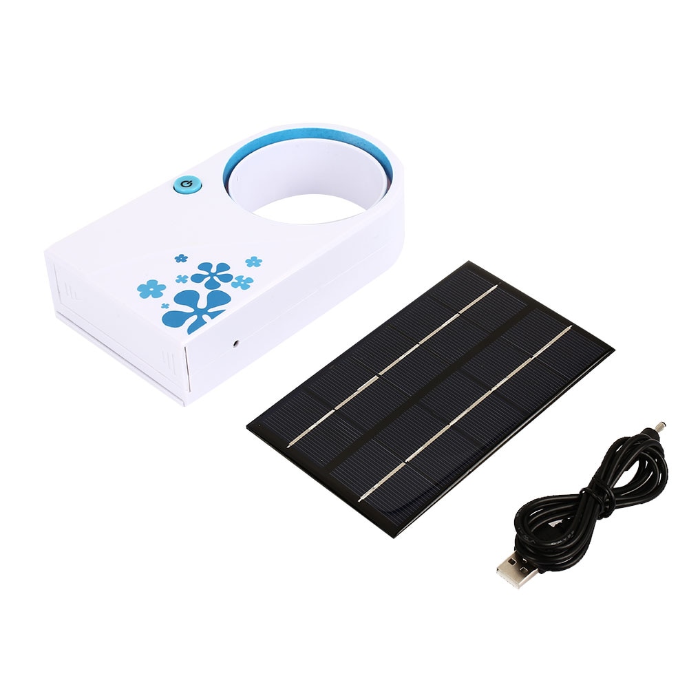 Mini Bladeless Fan Solar Charger Panel USB Ventilation Air Cooler Mini Outdoor Travel Air Cooling Without Vane Fan Outdoor