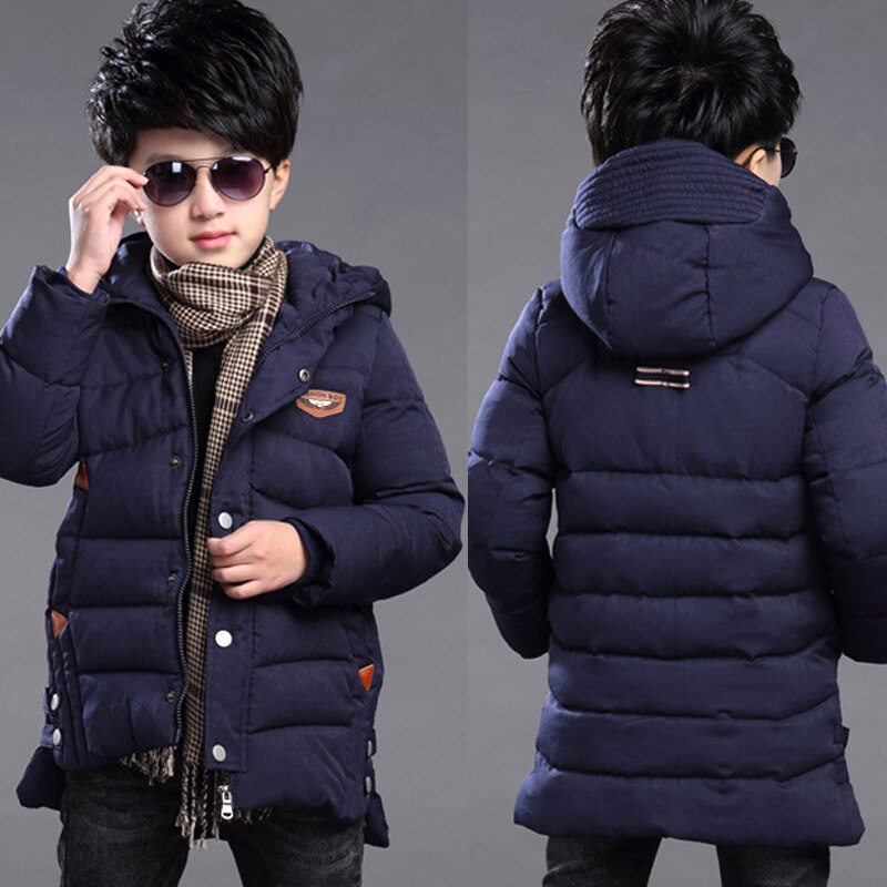 Xinbao 3-10 Jaar Jongens Jassen En Jassen Zwaargewicht Winter Herfst Vallen Kleding Verdikking Kap Wol Rits: Navy blue / 8T