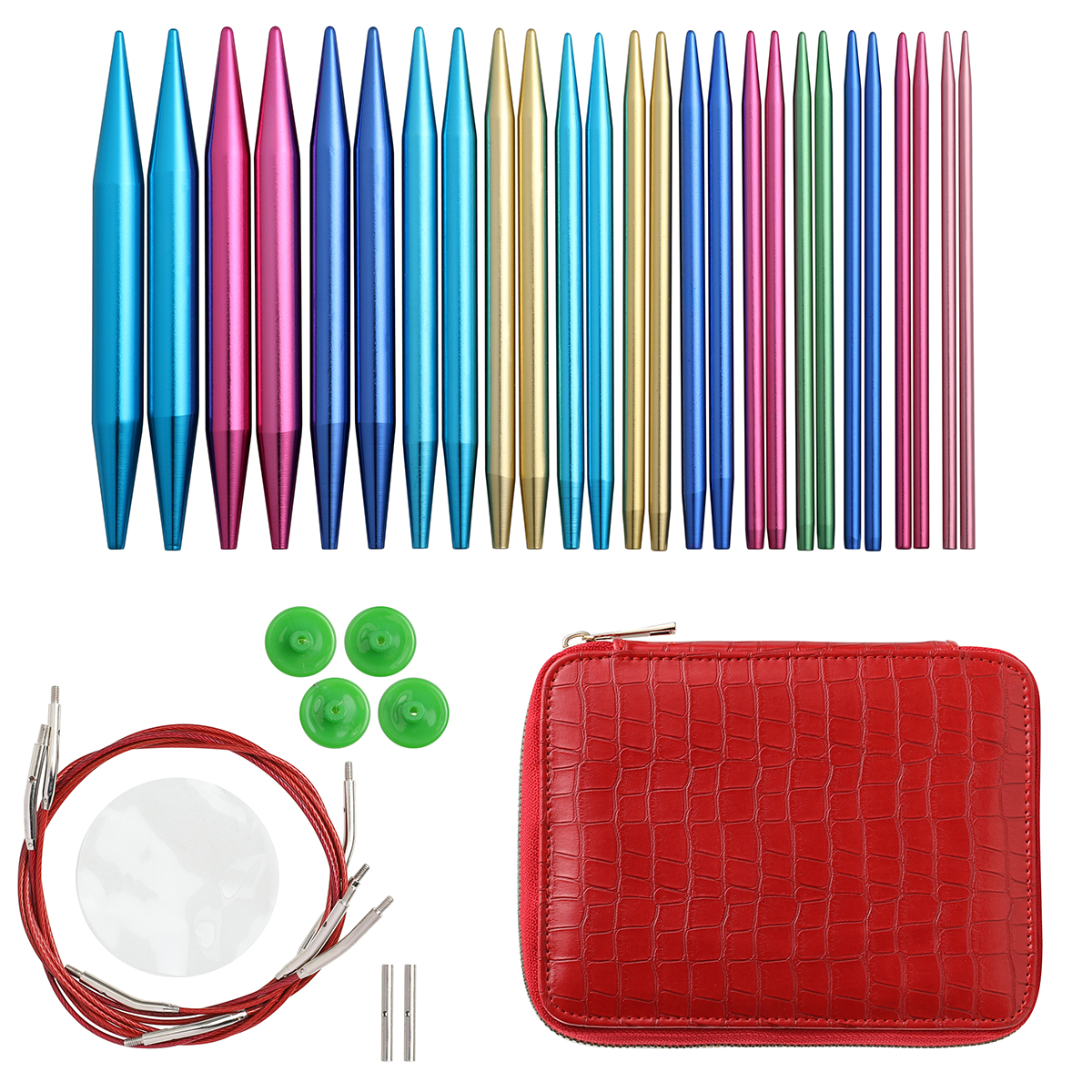 Circular Knitting Needles Set 26pcs Interchangeable Crochet Needles for Crochet Yarn Knitting Accessories Kit for Beginners