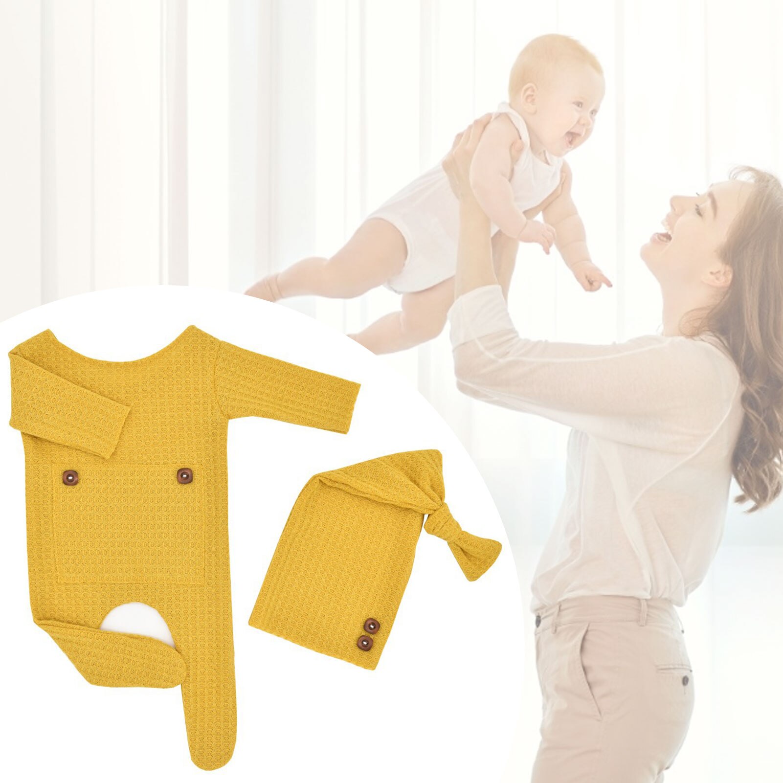 Accesorios de fotografía para bebé, trajes de sesión de fotos para niño y niña, mono de punto Adorable para , aplicable a edad de 0 a 2 meses