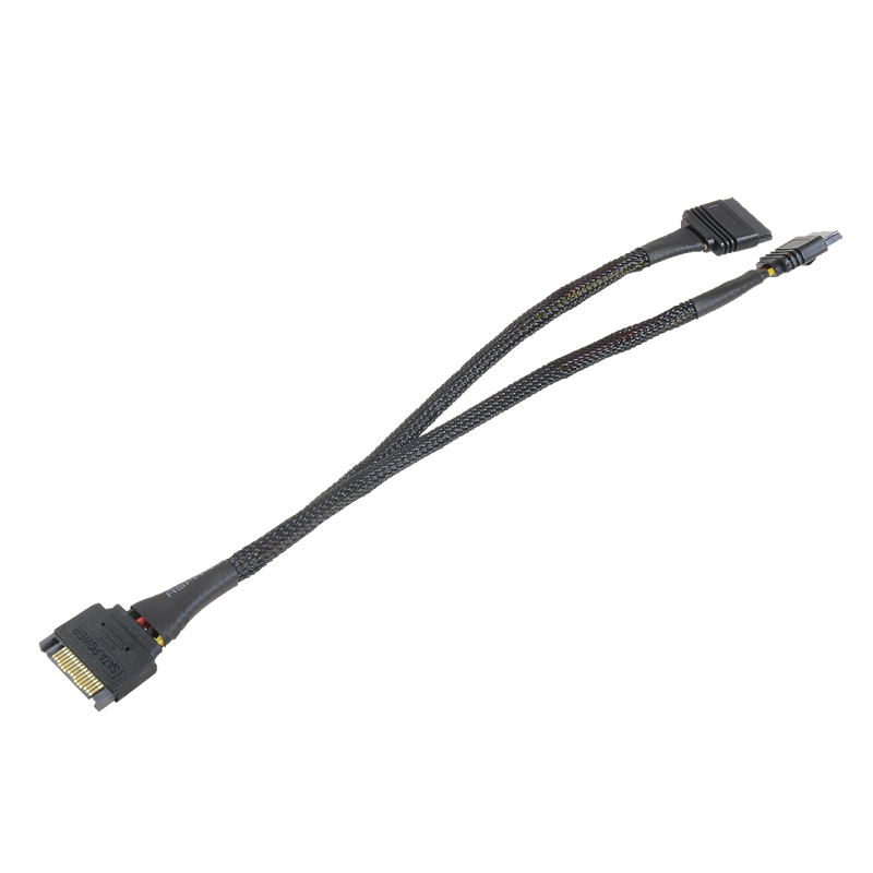 30CM SATA 15Pin Male to Female Power Extension Cable 1 to 2 HDD SSD Power Supply Cable SATA Power Cable for PC