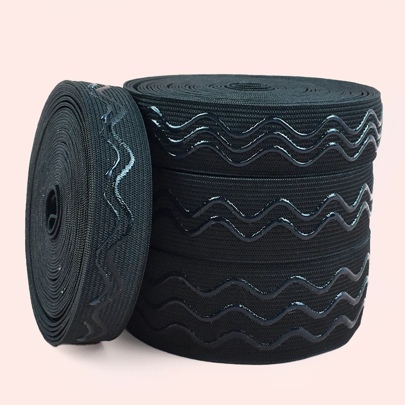 Bandas elásticas de silicona de 2/5/10M, 20-40mm, cinta elástica antideslizante, cinturón de costura, ropa deportiva, banda de goma, accesorios para ropa de Yoga