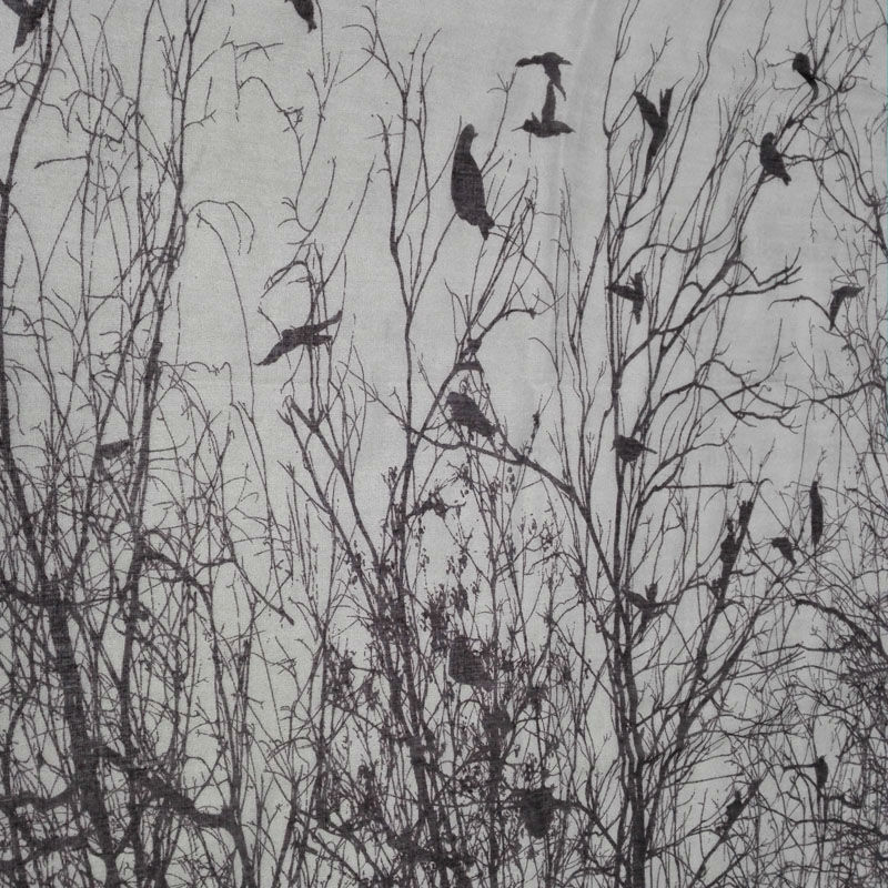 Visuele Assen Mode Herfst Dier Patroon Infinity Sjaal Abstracte Vogels Op Boom Ring Loop Sjaals Voor Vrouwen/dames