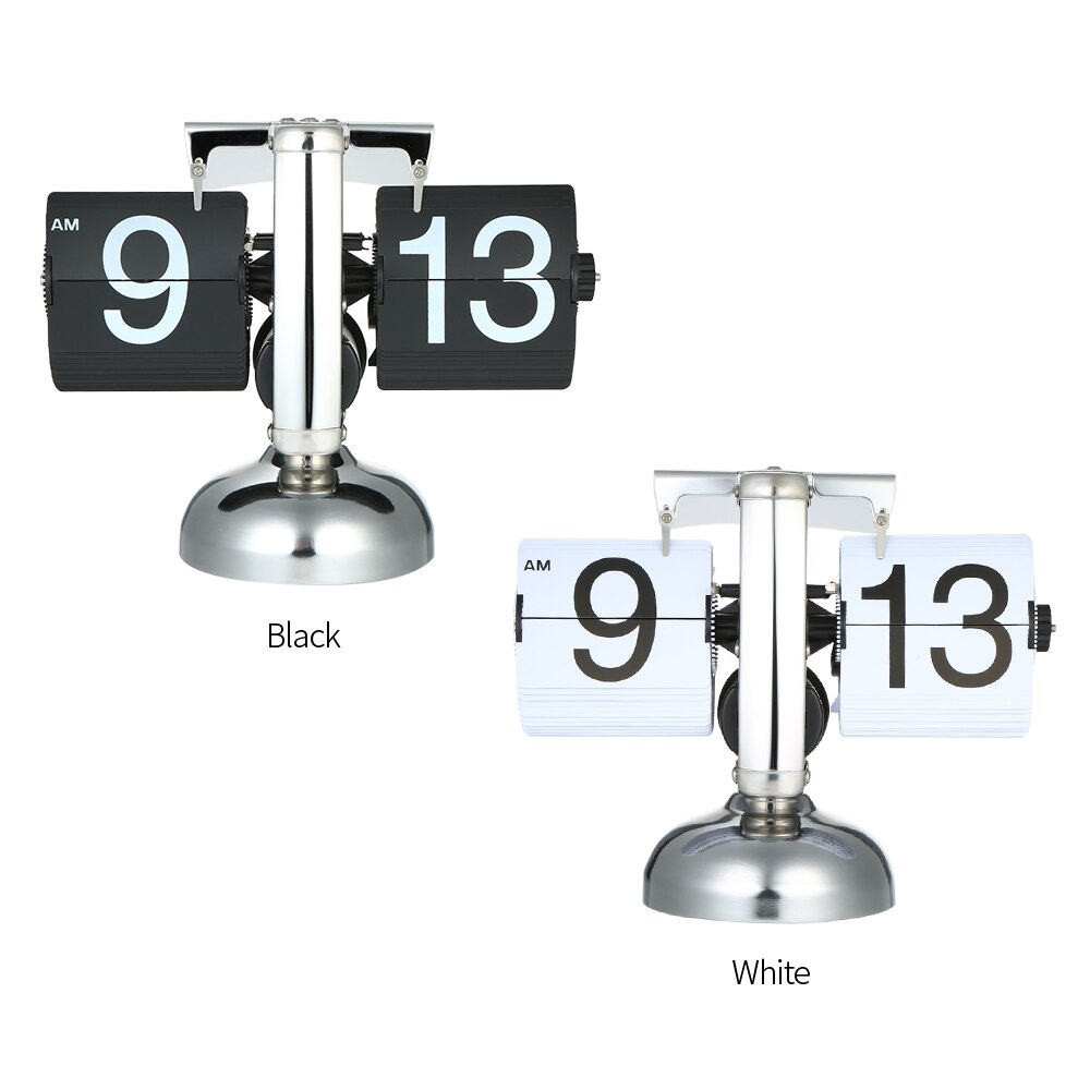 Flip Digital Clock Small Scale Table Clock Retro Flip Clock Stainless Steel Flip Internal Gear Operated Quartz Clock Home Decor