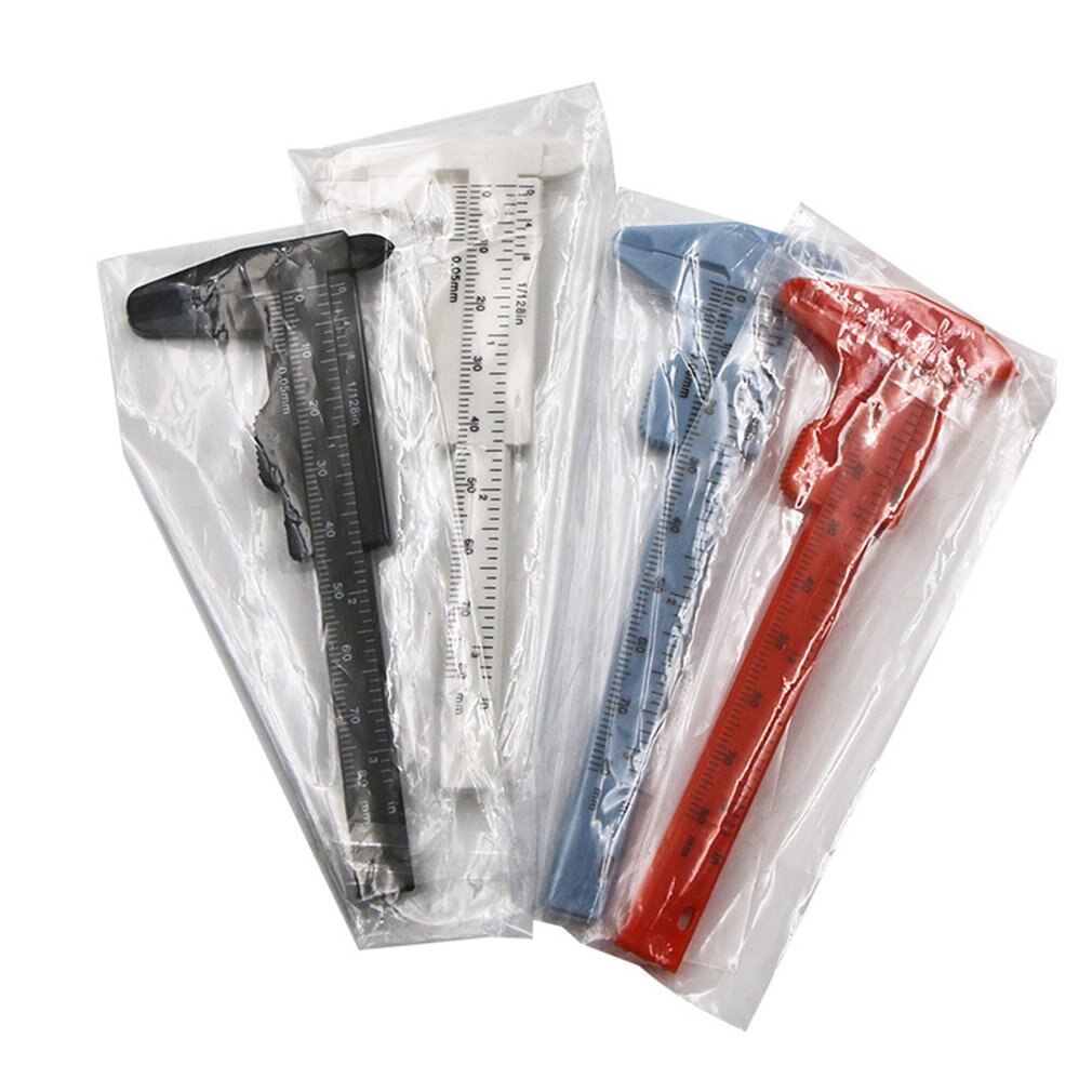 DIY 80mm Mini Plastic Sliding Double Scale Vernier Caliper Depth Diameter Measure Tool Measuring Ruler Micrometer