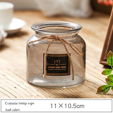 Vazen Glas Transparant Nordic Woondecoratie Nordic Eenvoudige Brede Vazen Droge Bloem Vaas Woonkamer Decoratie Bruiloft Decor