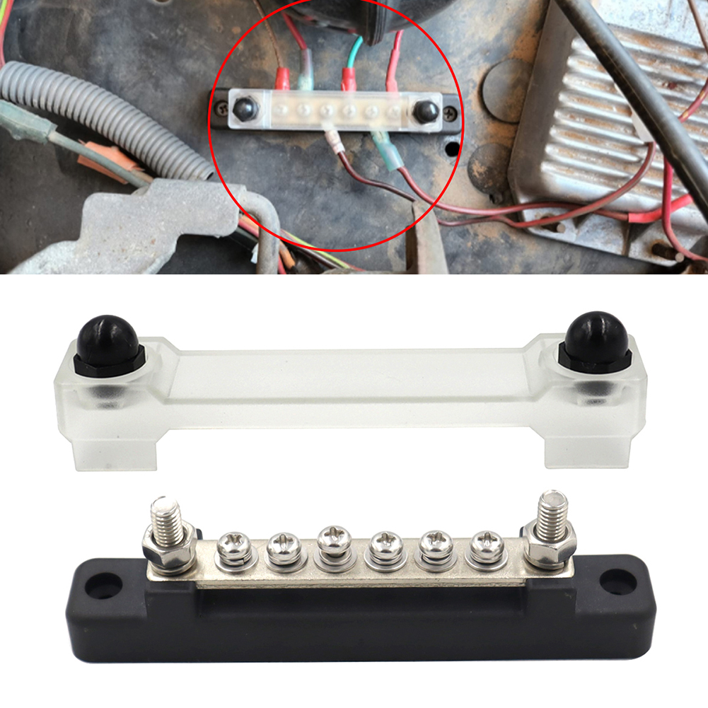 Bornier de voiture barre de Bus négatif 12V, bloc de Distribution d'énergie M8 Termianl Bus pour automobile bateau système solaire noir rouge